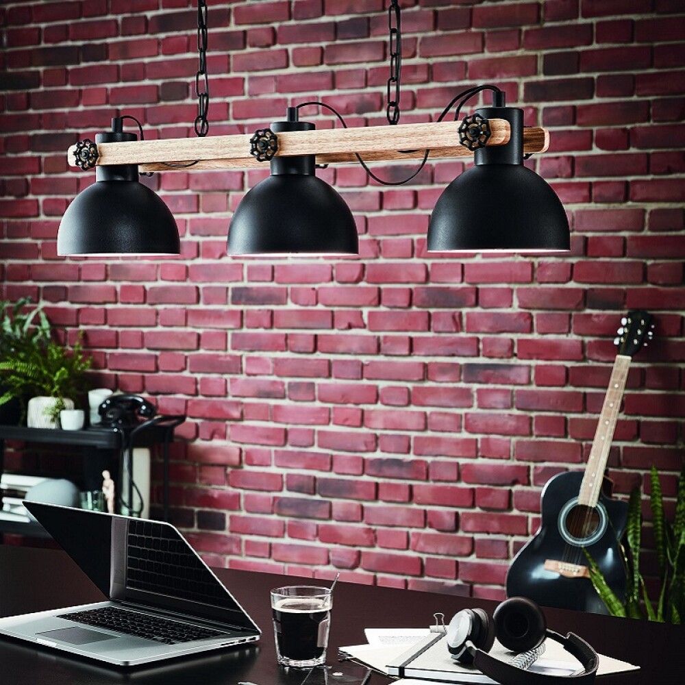 Rippvalgusti Eglo Lubenham 3-osaline, must/pruun