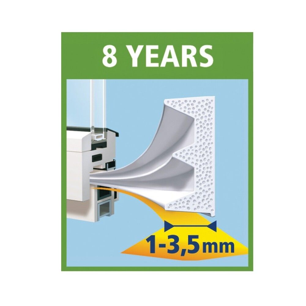 Aknatihend tesamoll® E-profiil 6 m x 9 mm x 4 mm, valge