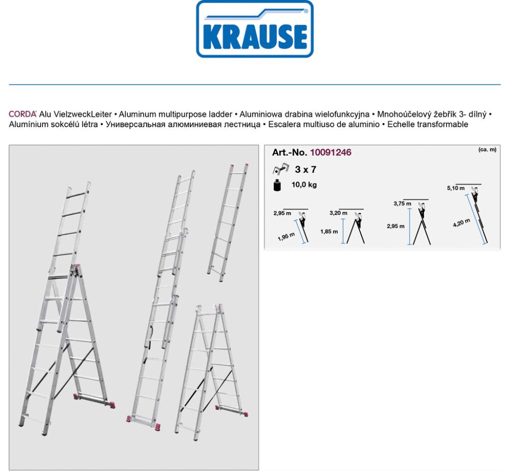 Universaalredel Krause Corda 3 x 7 astet