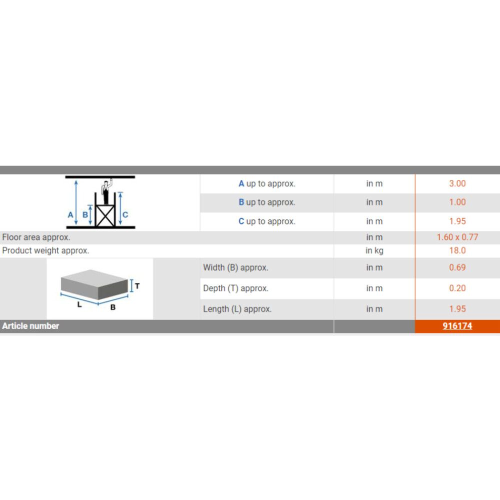 Ehitustelling Krause Corda Small töökõrgus 3 m