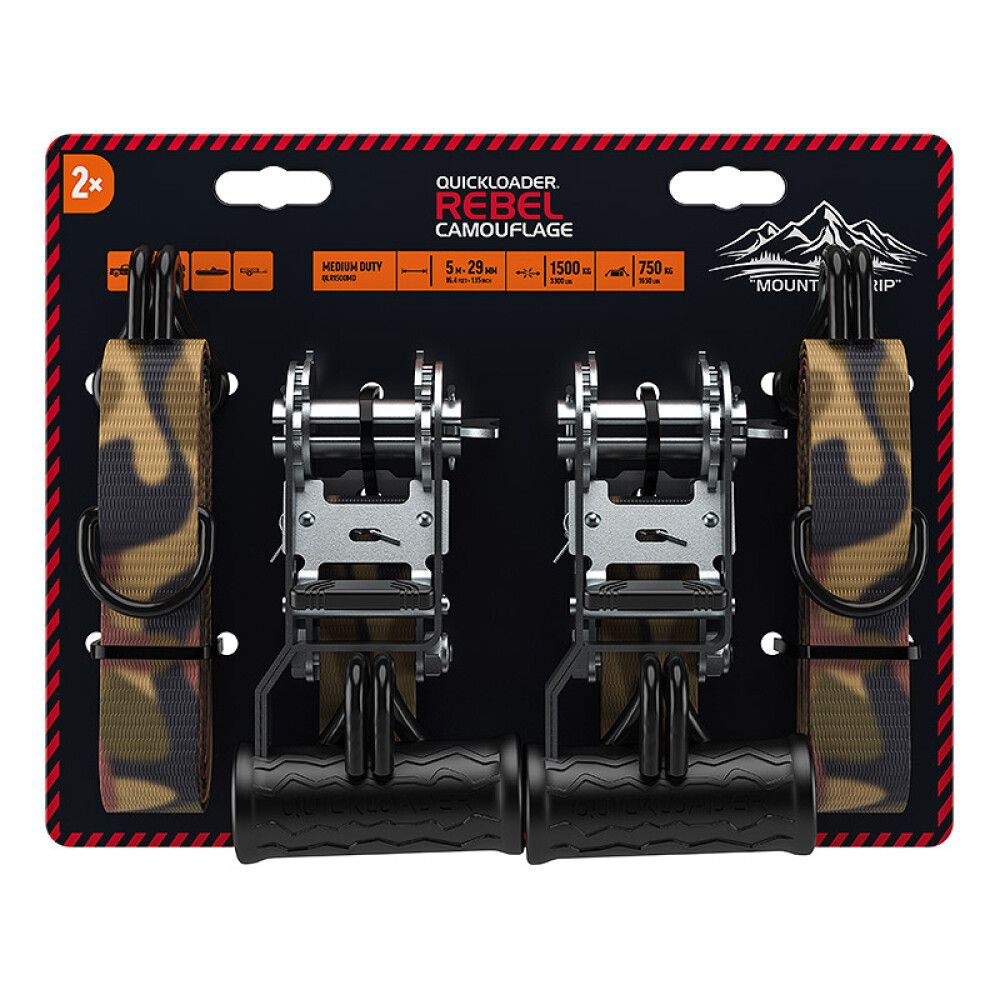 Koormarihm Quickloader Rebel Camo 1500 kg 29 mm  5 m 2 tk