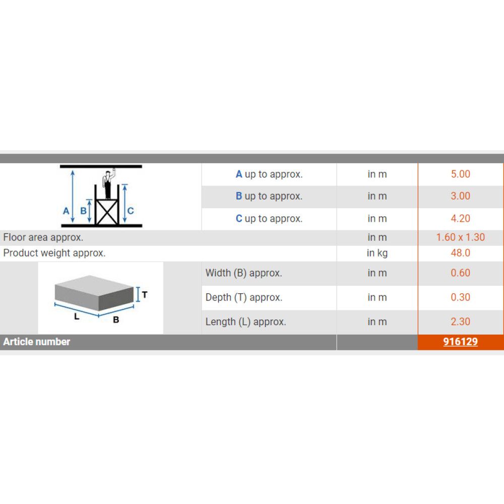 Ehitustelling Krause Corda töökõrgus 4,2 m
