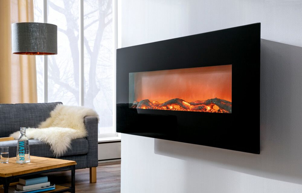 Elektrikamin Flat, must