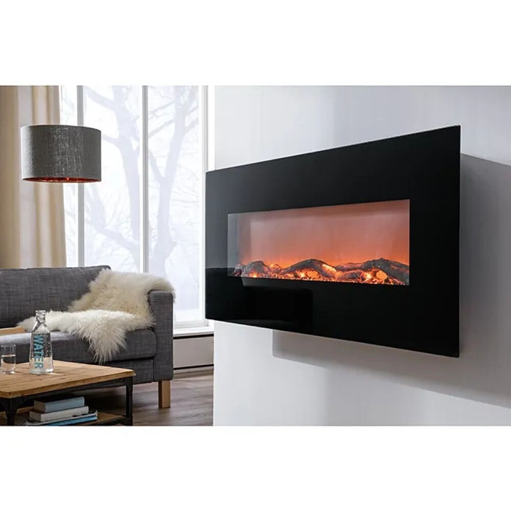 Elektrikamin Flat, must
