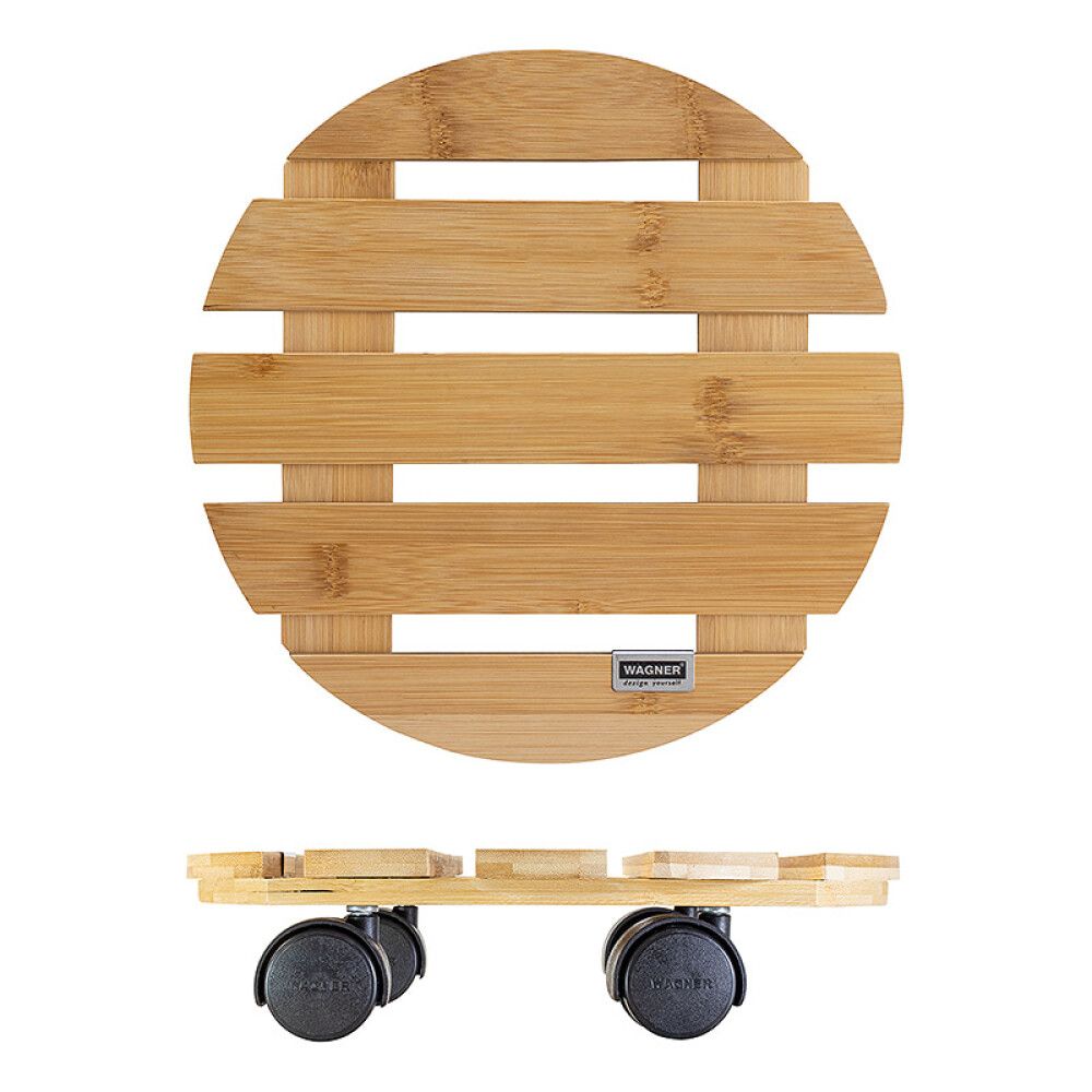 Lillepoti alus ratastega Bamboo Ø 29 cm