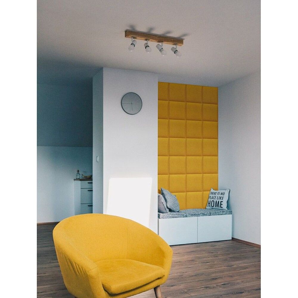 Polsterdatud seinapaneel Fllow Velvet 41 Ocker 30 x 30 cm