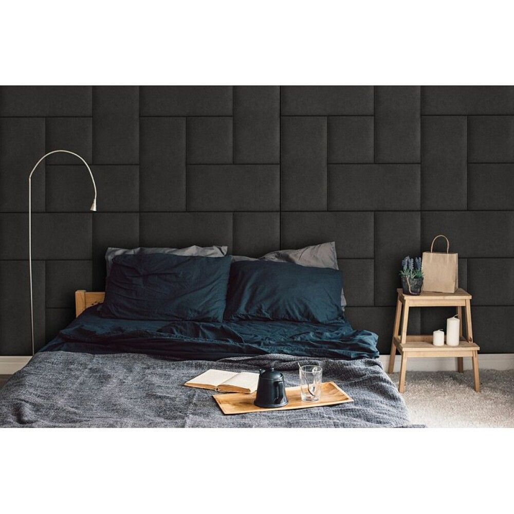 Polsterdatud seinapaneel Fllow Velvet 95 antratsiit 30 x 60 cm