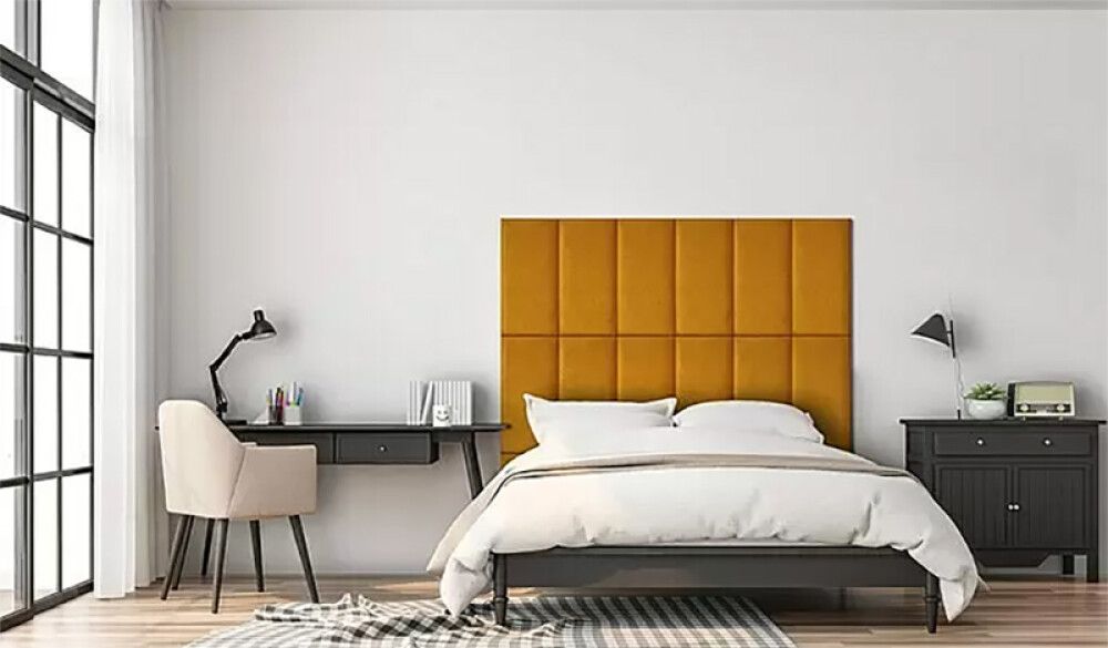 Polsterdatud seinapaneel Fllow Velvet 41 ocker 30 x 60 cm