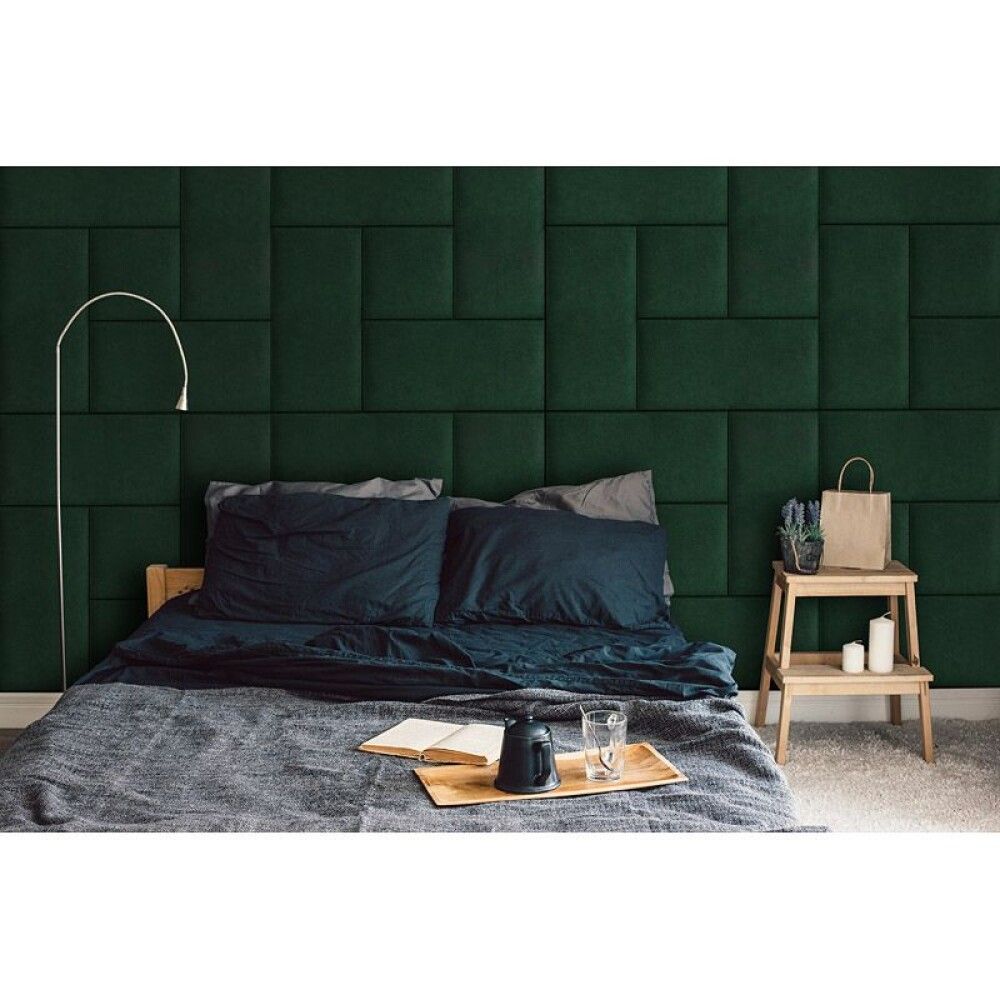 Polsterdatud seinapaneel Fllow Velvet 38 roheline 30 x 30 cm