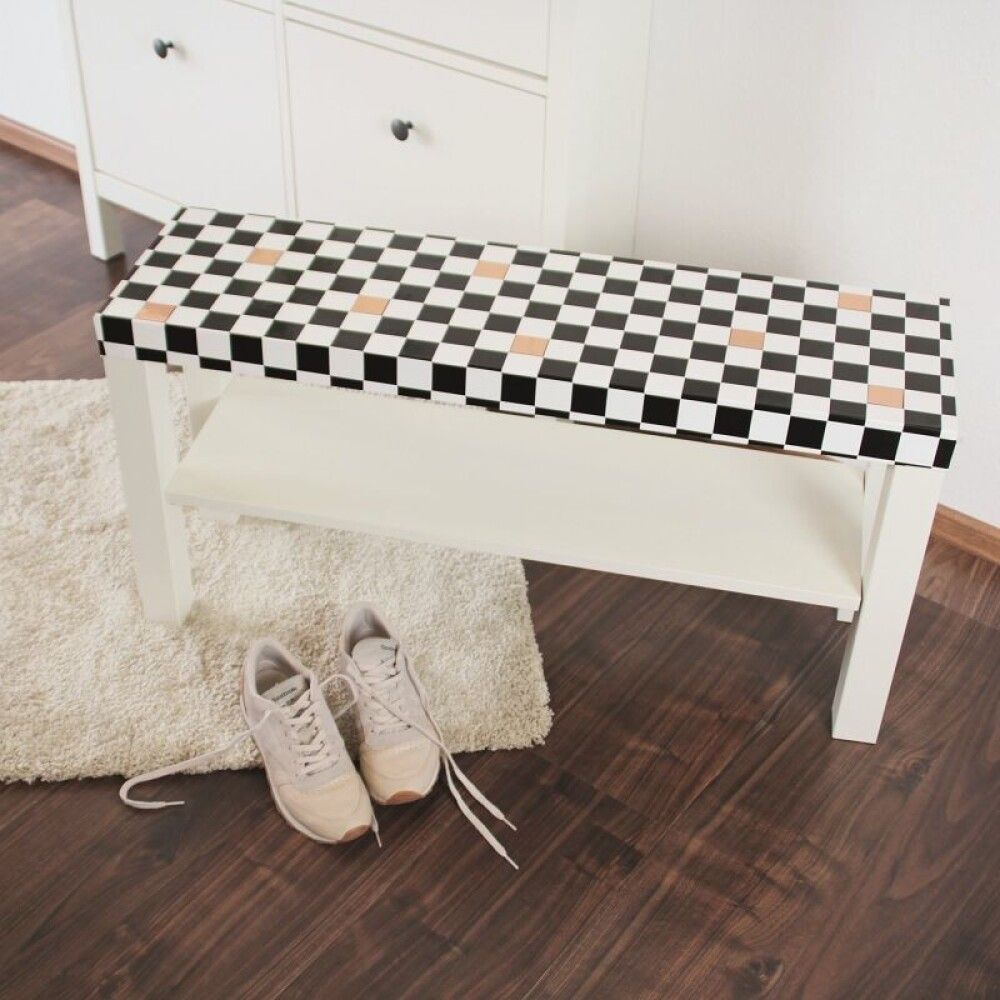 Kleepkile Ruut must- valge 45 x 200 cm