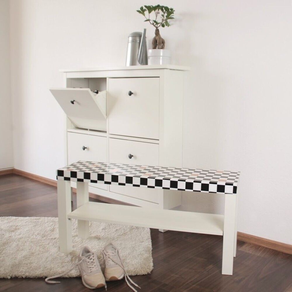 Kleepkile Ruut must- valge 45 x 200 cm