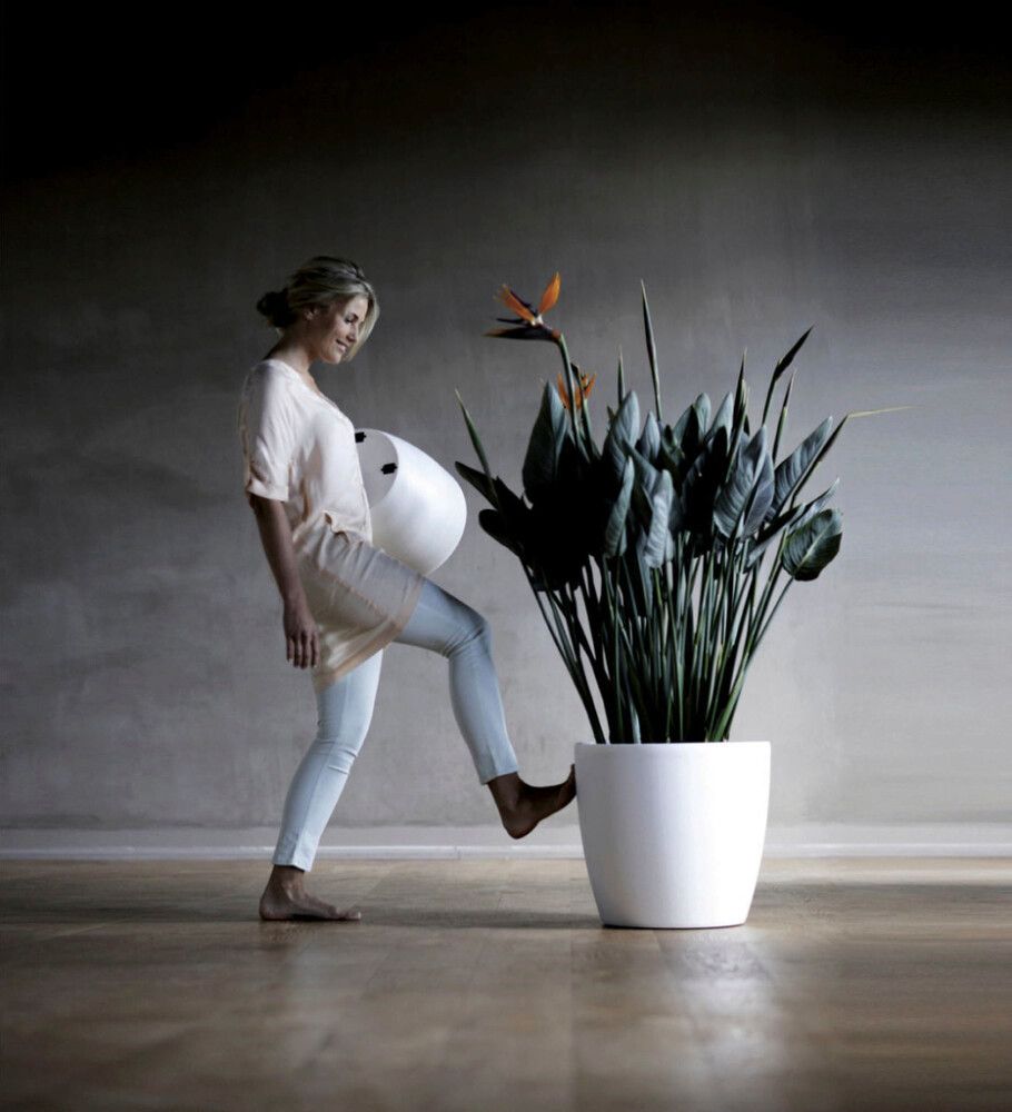 Ümbrispott Brusselsratastega Ø 40 cm, valge