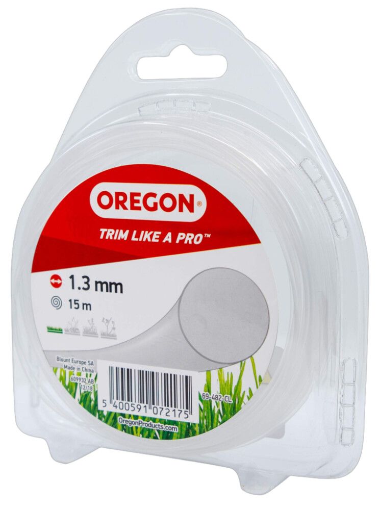 Trimmeri jõhv Oregon 1,3 mm x 15 m, läbipaistev