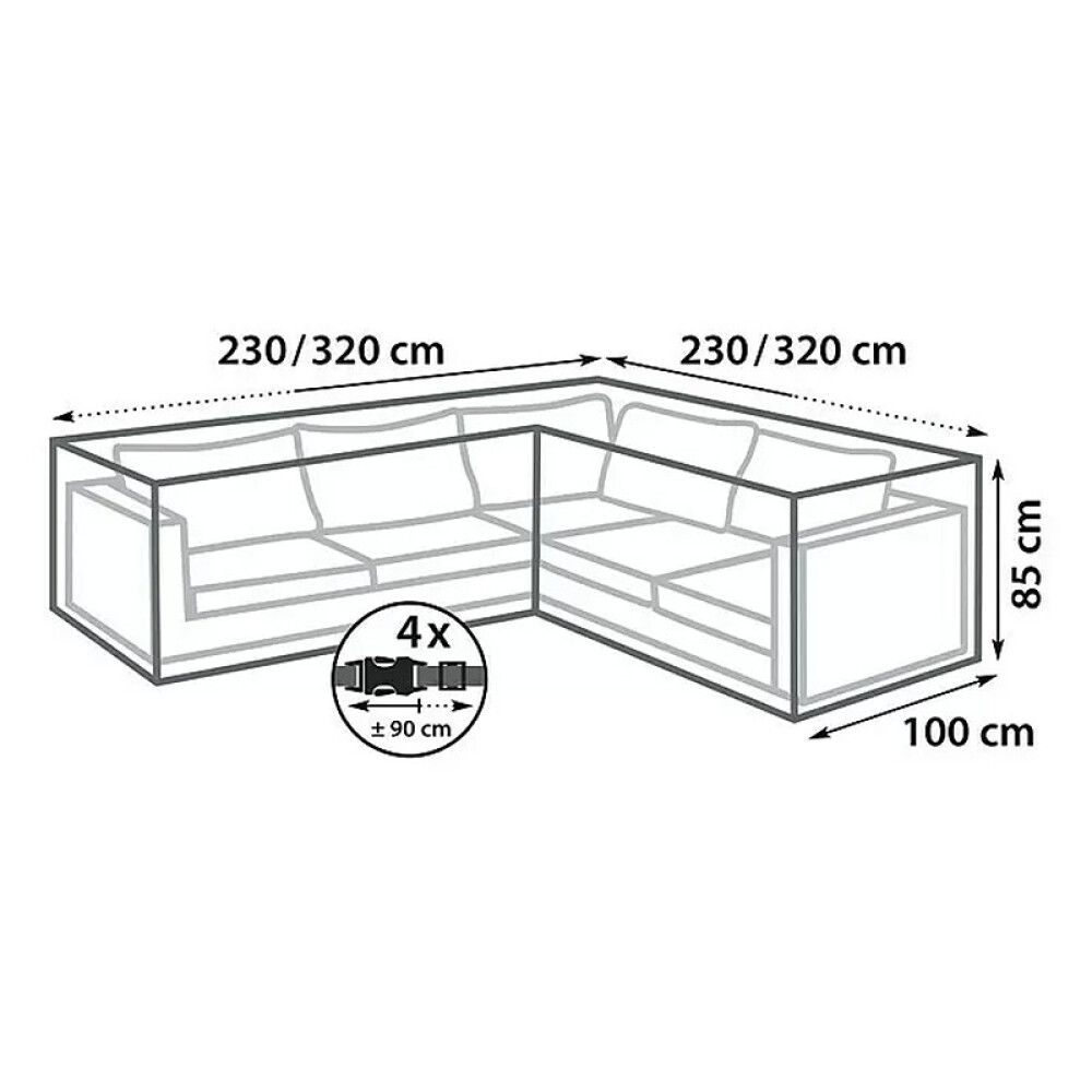 Mööblikate Sunfun L kujuline 230 / 320 x 100 x 85 cm