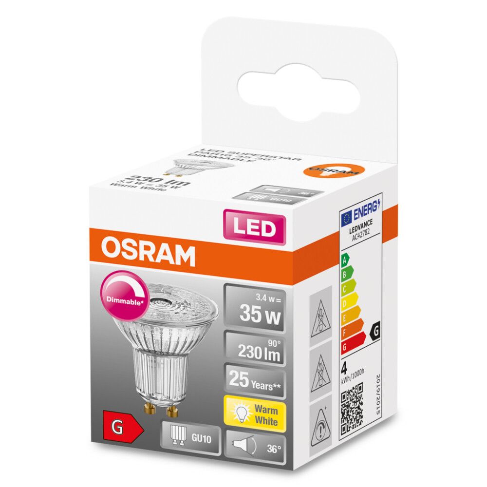 Led-lamp Osram Superstar Par 16 50 36 D, läbipaistes