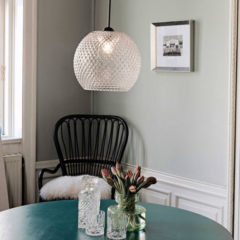 Rippvalgusti Nobb Ball Ø 22 cm, läbipaistev