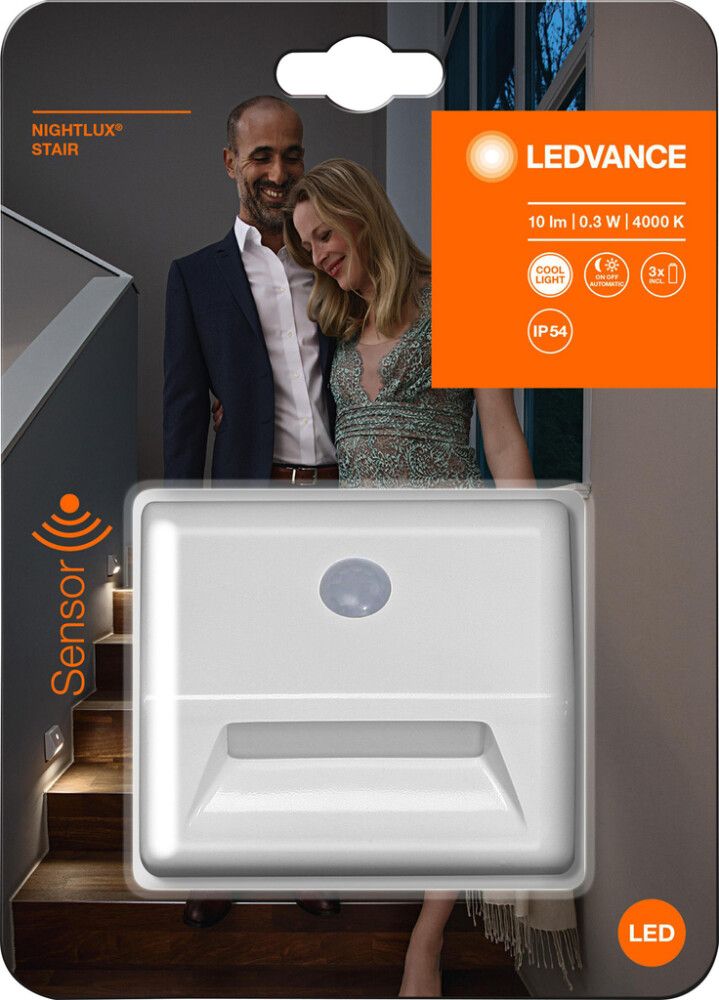 Liikumisanduriga valgusti Ledvance Nightlux Stair valge