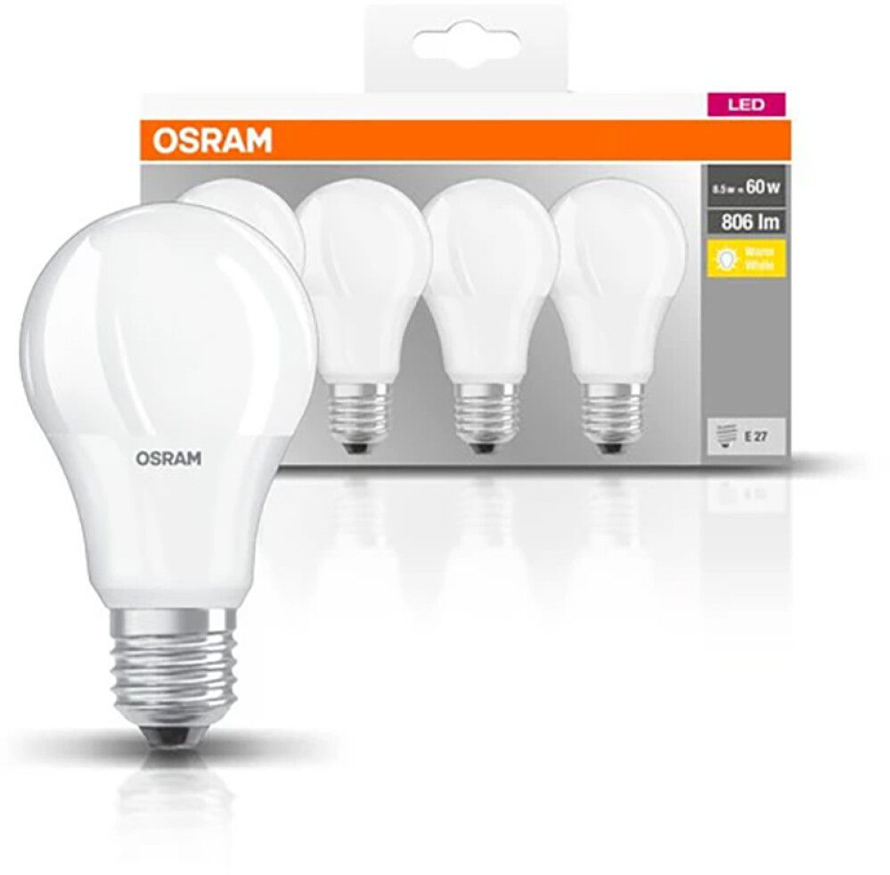 LED-lamp Osram Base CLA60 8,5W 2700K FR E27 4tk/pk