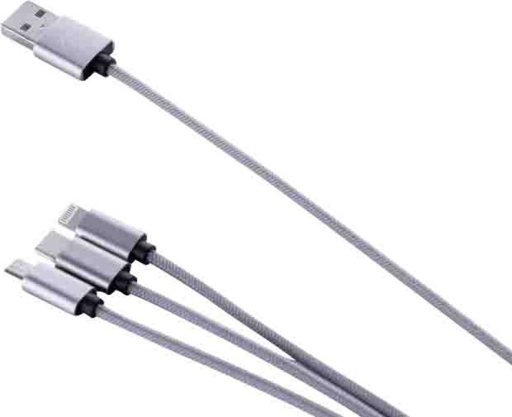 USB-laadimisjuhe Bauhaus 3in1 Lighting / Micro-USB / USB-C 1 m