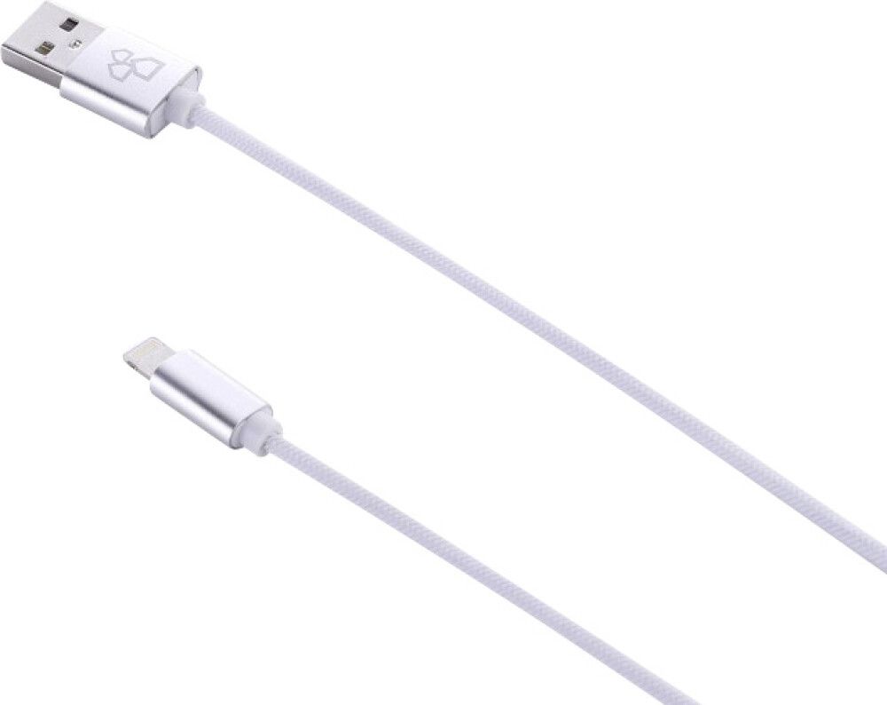 USB-kaabel Bauhaus Nylon, Lighting, USB-A, valge 1 m