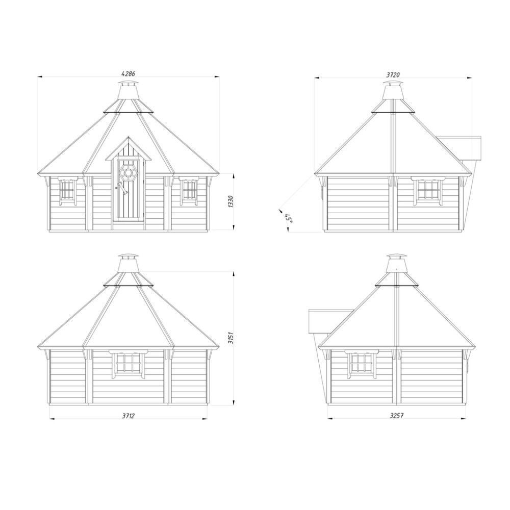 Grillimaja Palmako Eva 8,7 m²