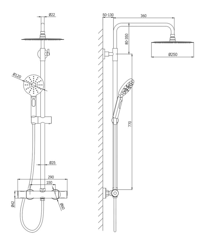 Dušikomplekt Camargue Samsø Dueodde kroomitud