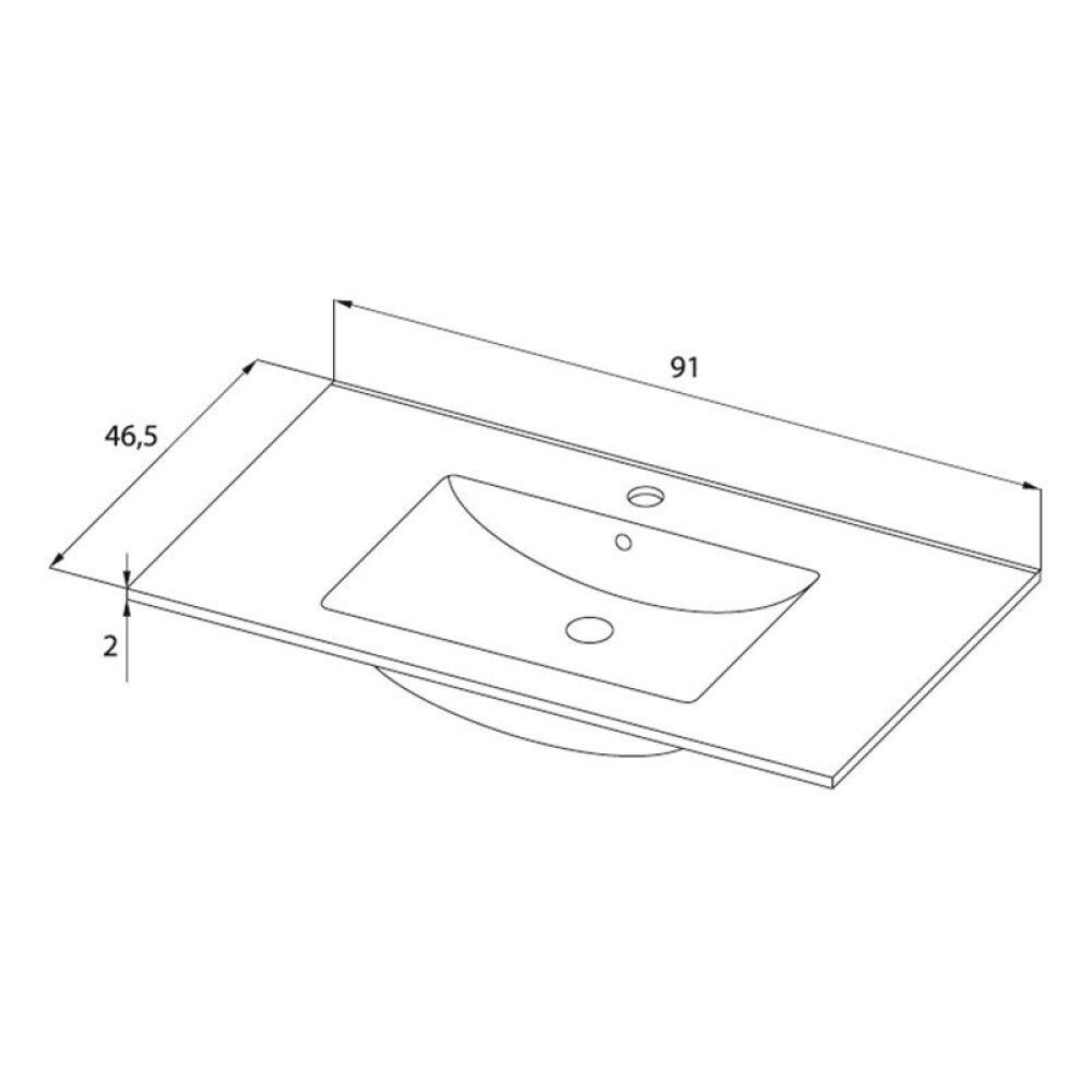 Valamu  Riva Camden 90 cm valge