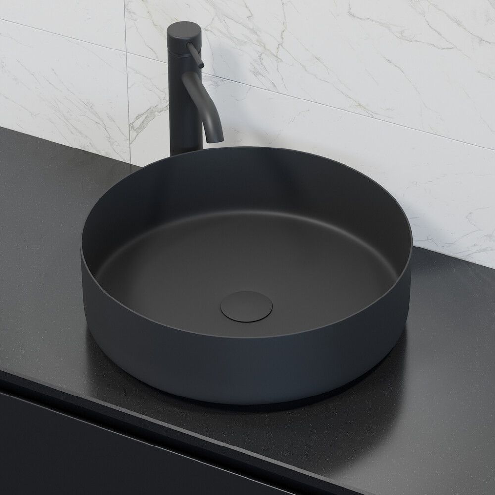 Valamu Camargue Lindingö  Ø 40 cm matt must