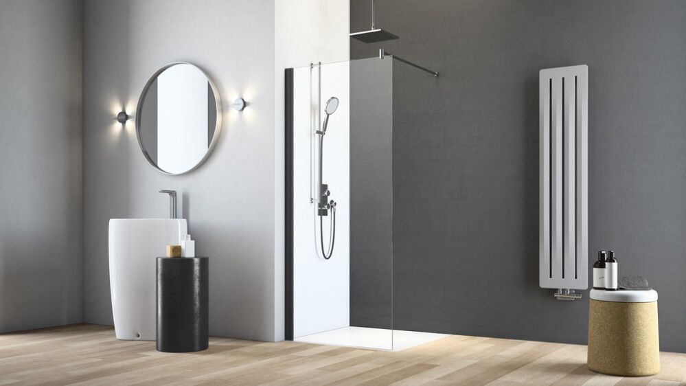 Dušisein fikseeritud Camargue Vario must 100 cm