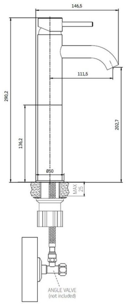 Valamusegisti Dueodde kõrge harjatud messing