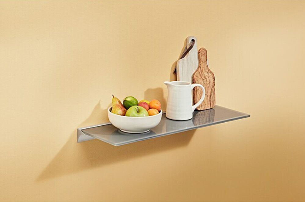 Riiulikandur Glass hõbedane 800 x 44 x 55 mm