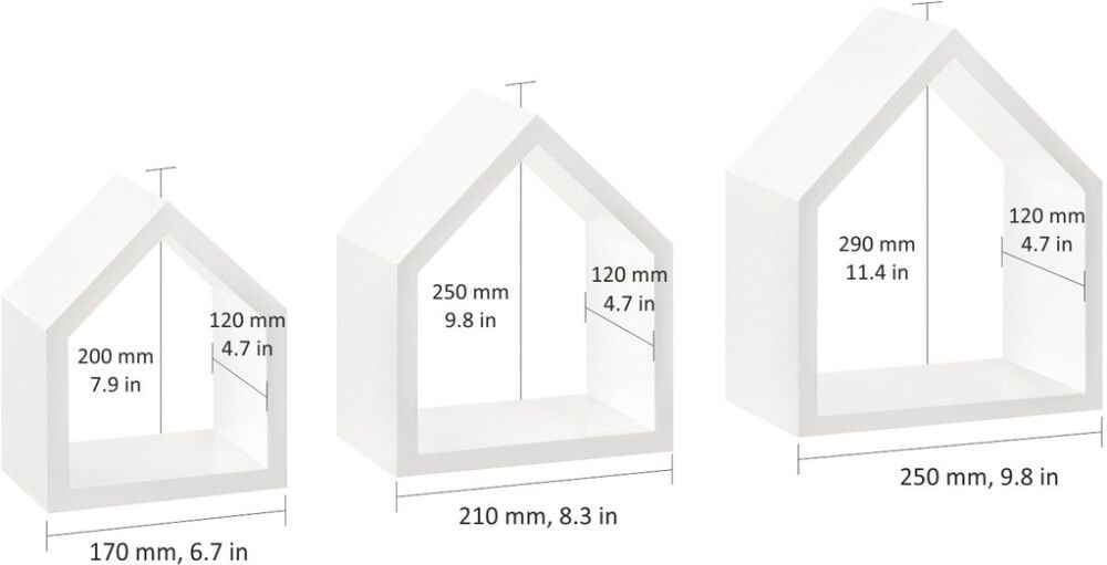 Seinariiulite komplekt Cottage valge 3 tk