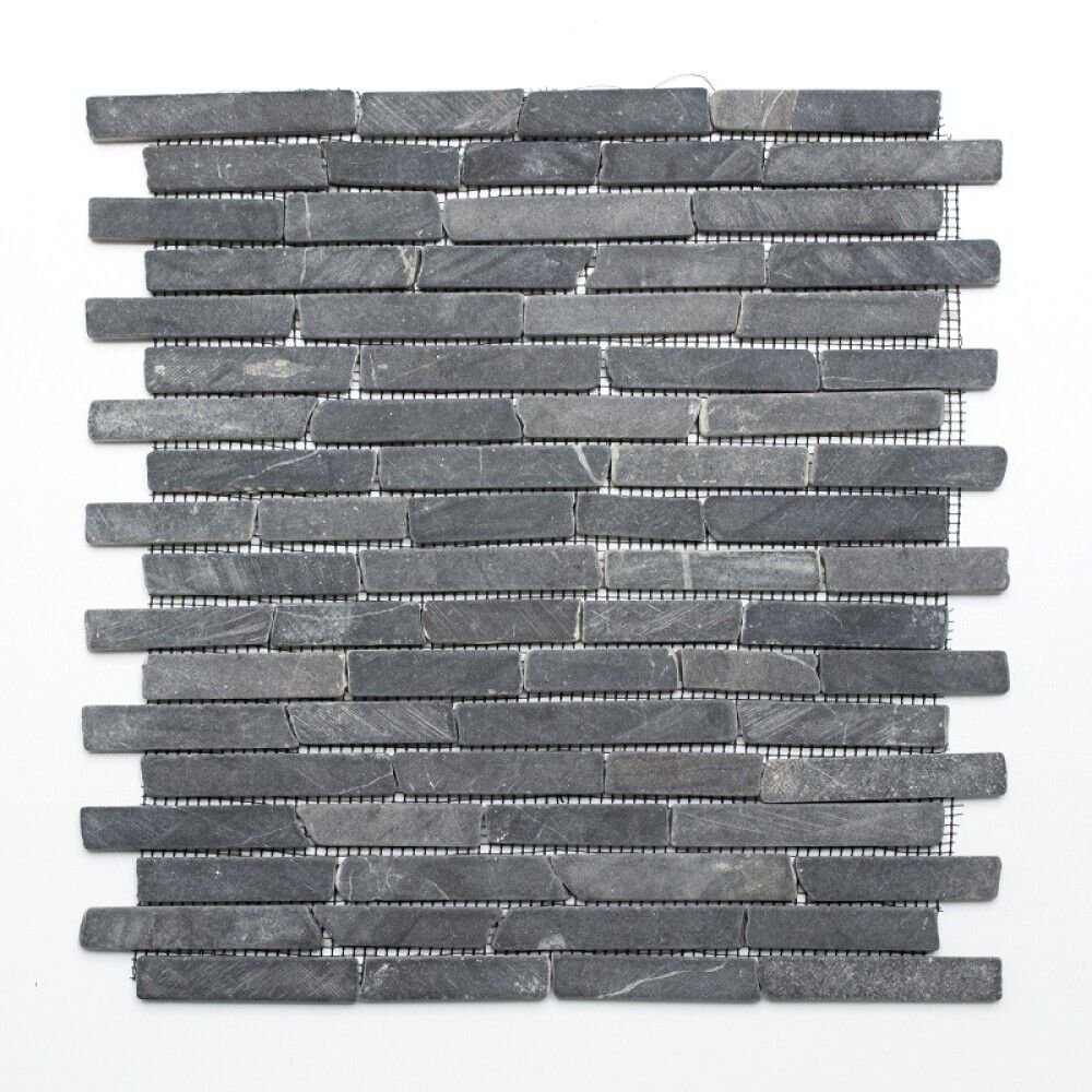 Looduskivimosaiik Brick uni Nero Marquina, hall 30,5 x 30,5 cm
