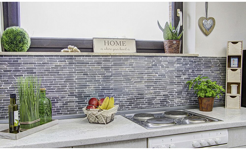 Looduskivimosaiik Brick uni Nero Marquina, hall 30,5 x 30,5 cm