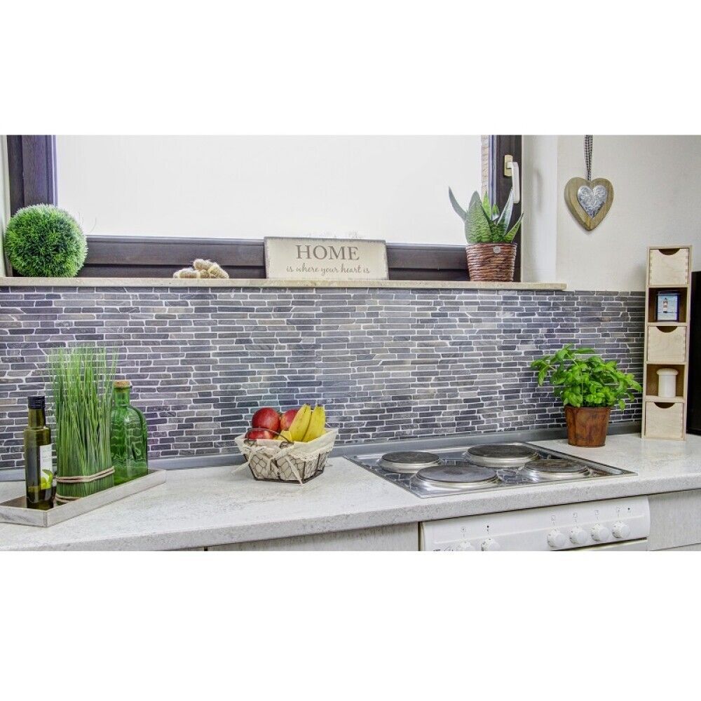 Looduskivimosaiik Brick uni Nero Marquina, hall 30,5 x 30,5 cm