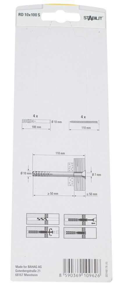 Tüübel kruviga Stabilit 10 x 100 mm