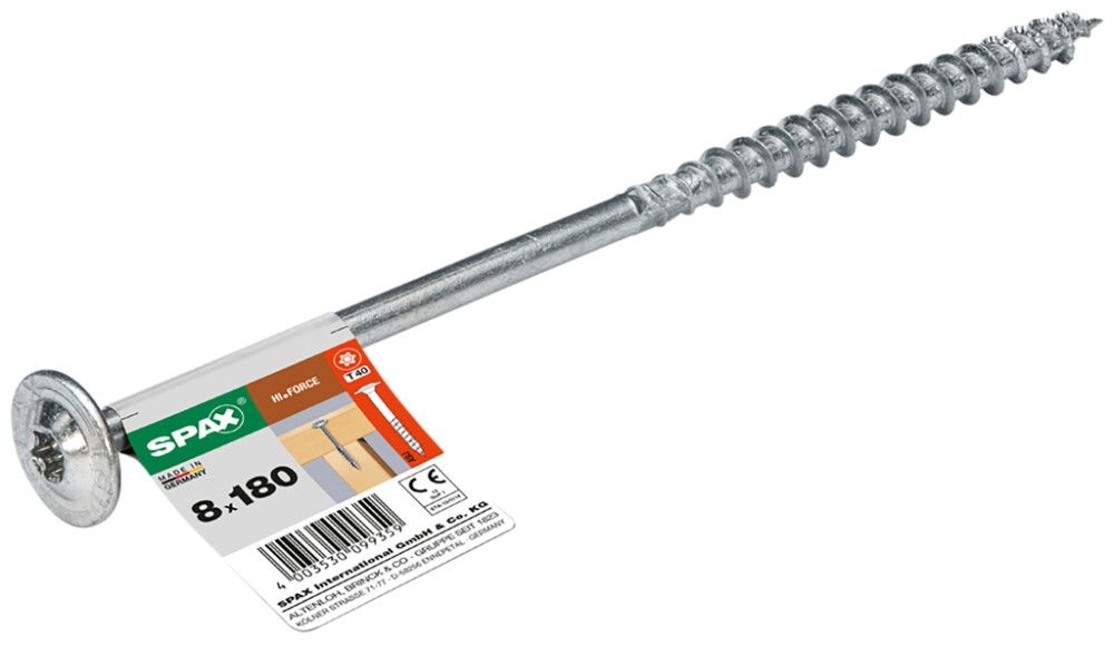 Konstruktsioonikruvi Spax HI.Force 8 x 180 mm