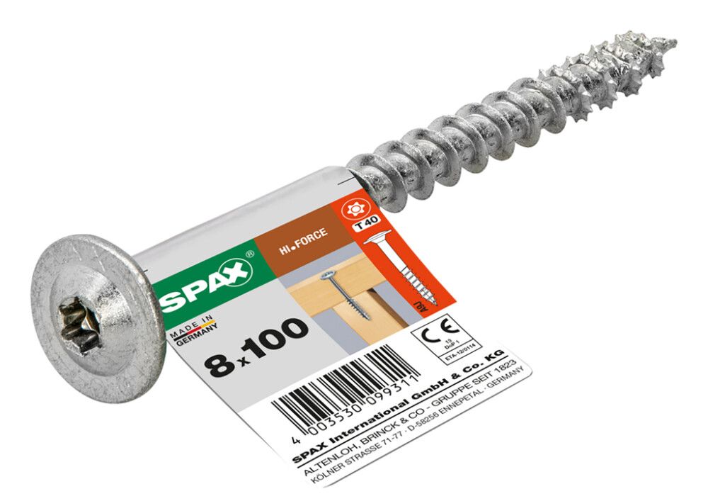 Konstruktsioonikruvi Spax HI.Force 8 x 100 mm