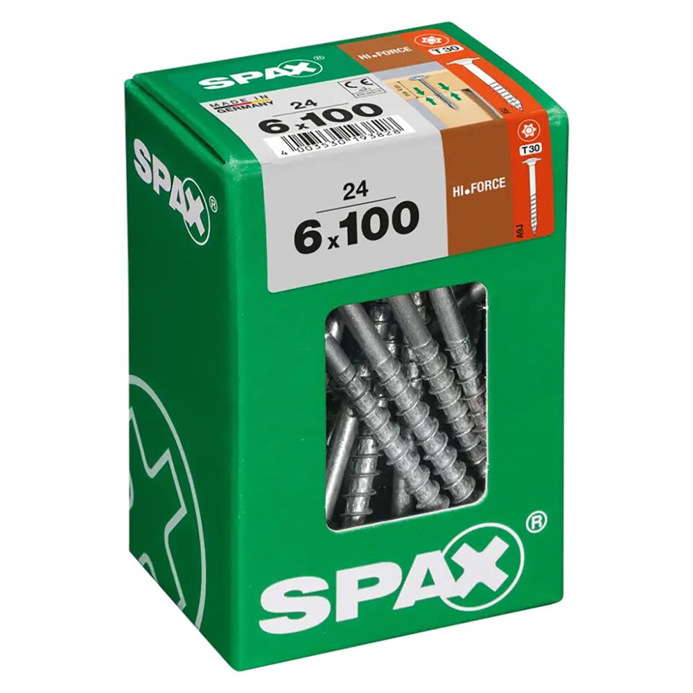 Puidukruvi Spax HI.FORCE TRX WIROX 6 x 100 mm 24 tk