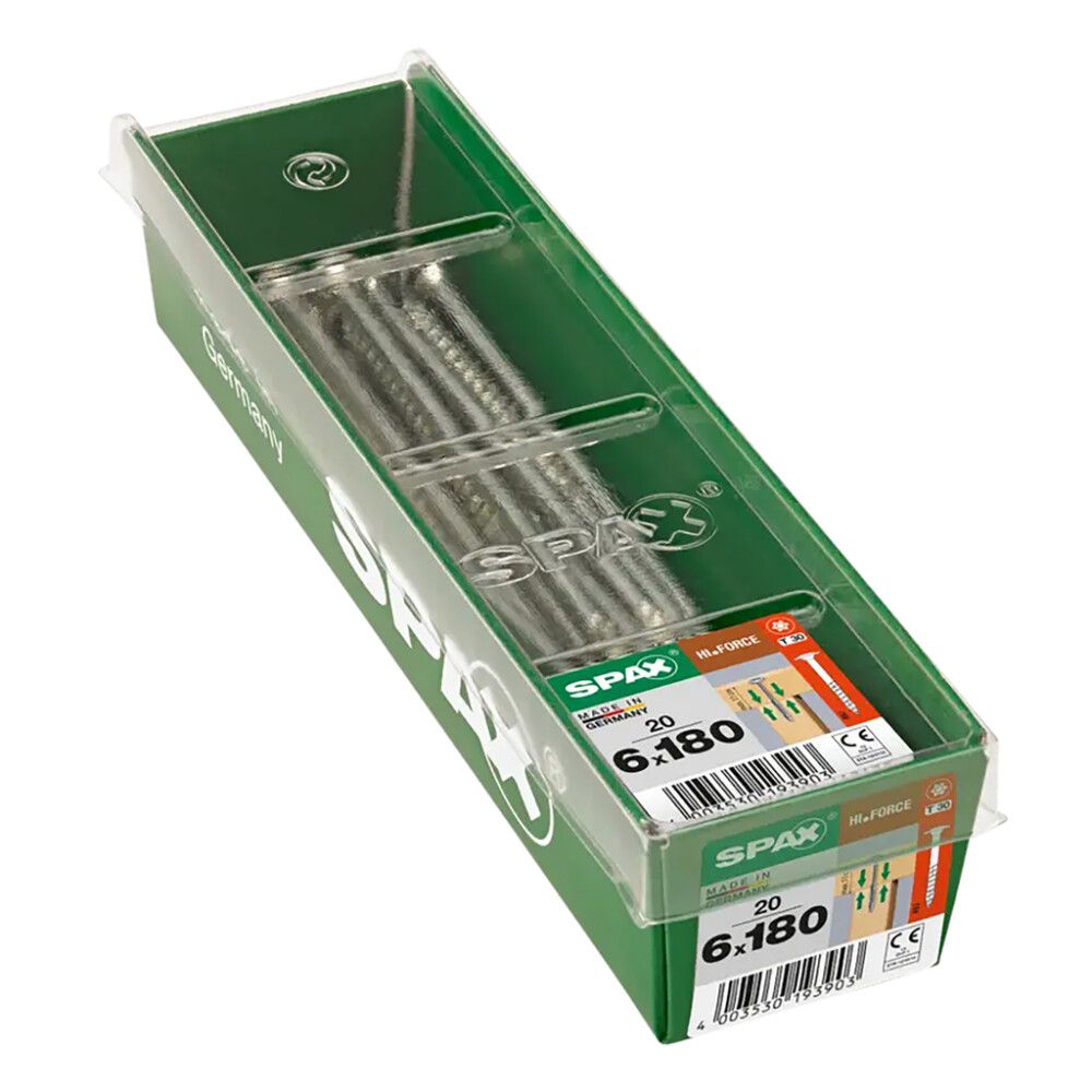 Puidukruvi Spax HI.FORCE TRX WIROX 6 x 180 mm 20 tk