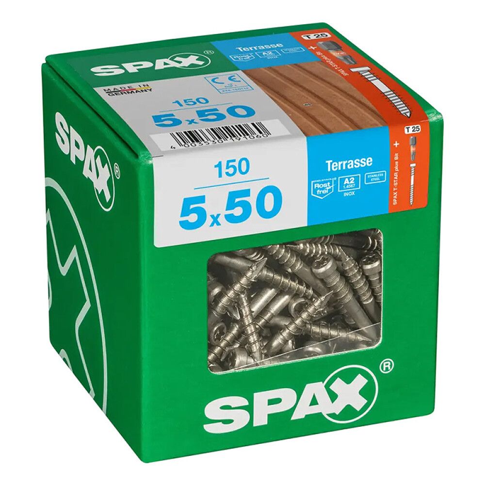 Terrassikruvi Spax A2 T25 5 x 50 mm 150 tk