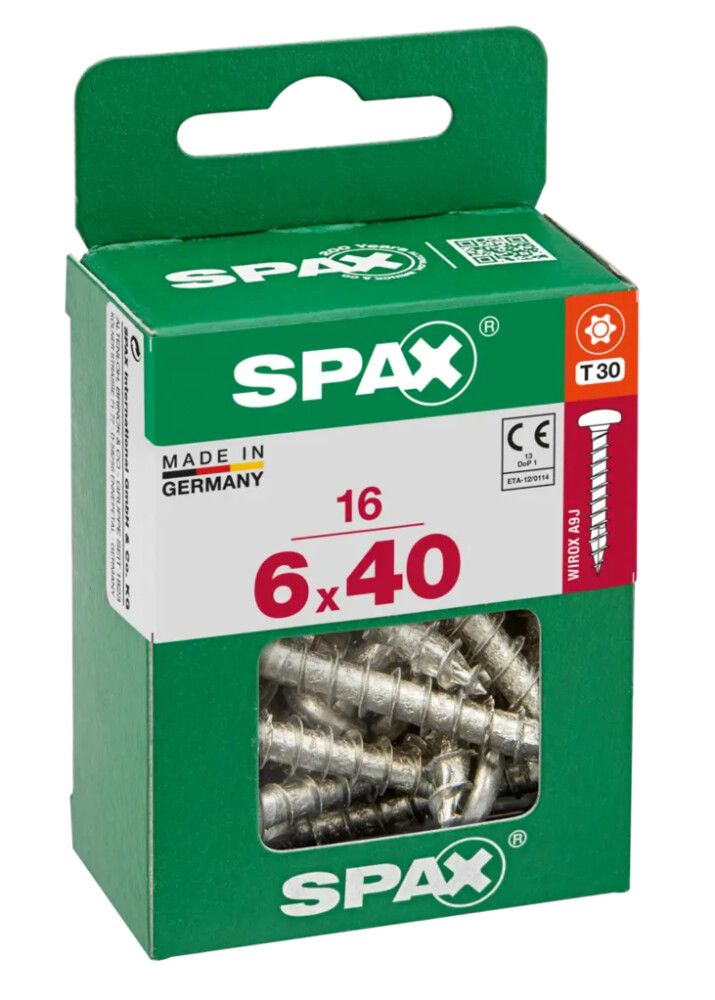 Ümarpeakruvi Spax Wirox T30 6 x 40 mm 16 tk