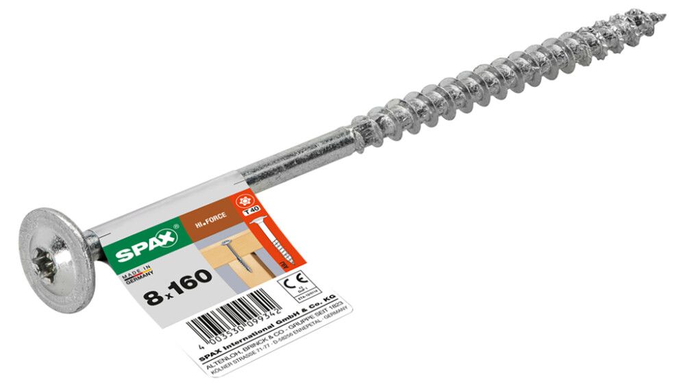 Konstruktsioonikruvi Spax HI.Force 8 x 160 mm