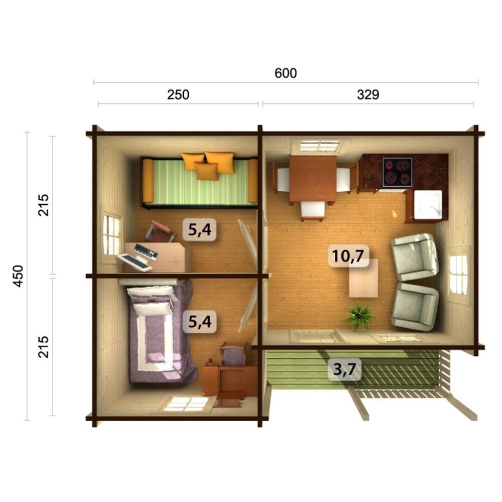 Aiamaja Palmako Sandra 21,5 m²