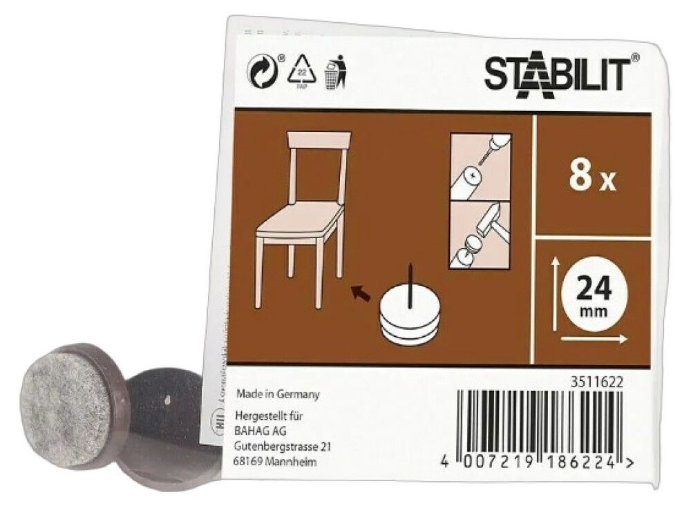Mööblikaitsevilt naelaga Stabilit pruun 24 mm 8 tk