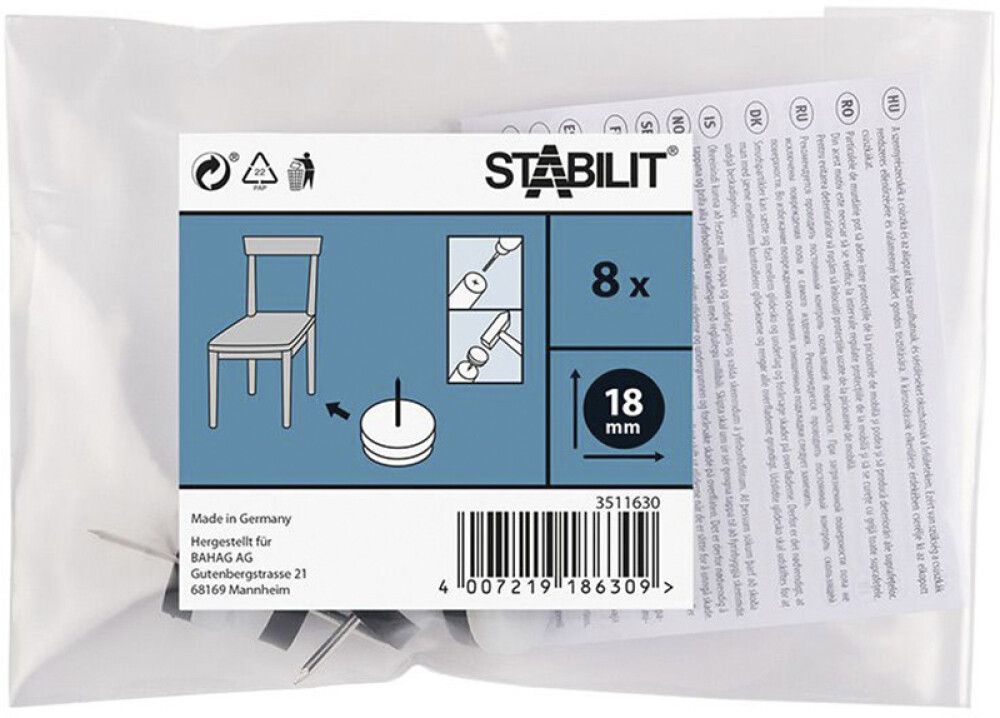 Mööblikaitse naelaga Stabilit 18 mm valge