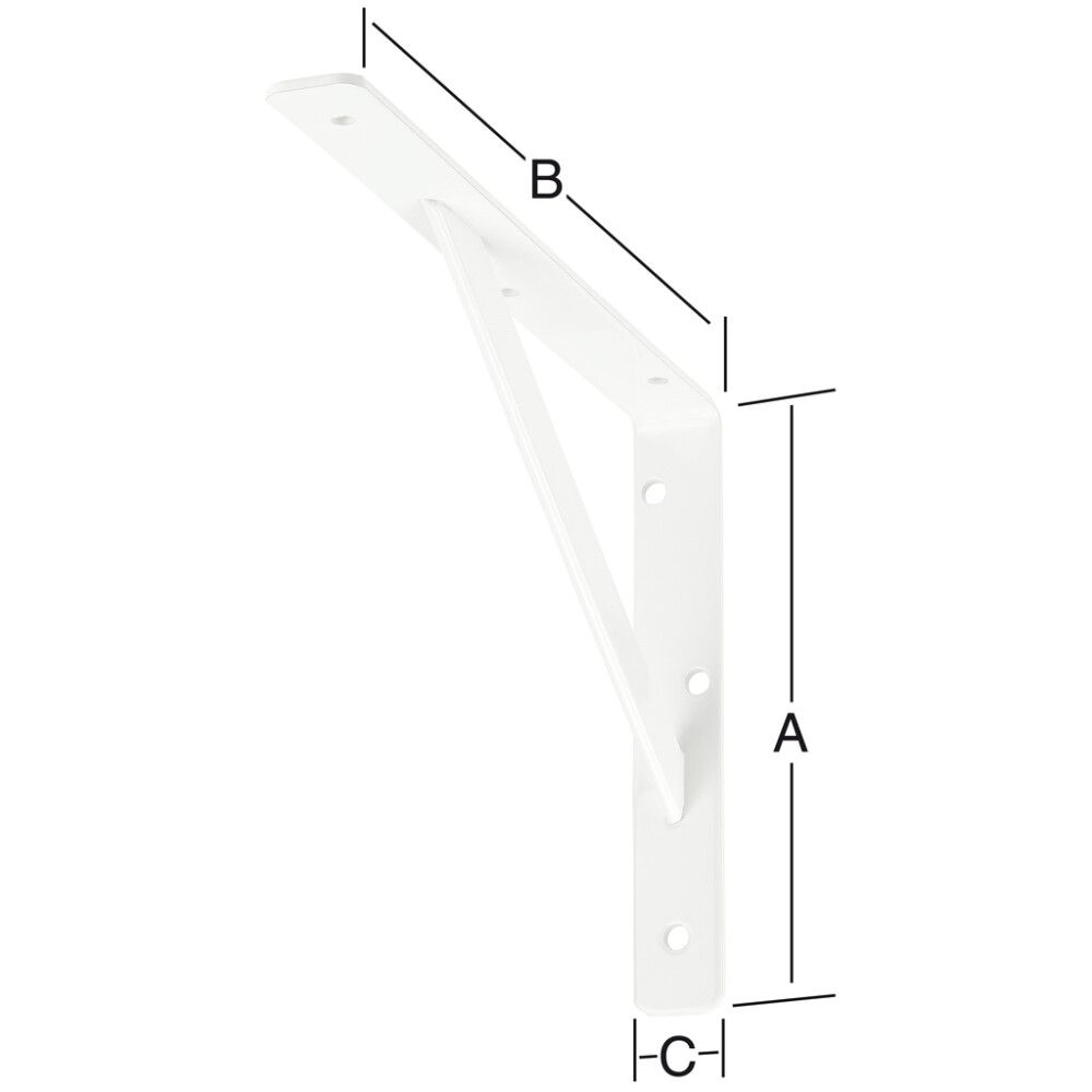 Riiulikandur 250 x 150 mm valge