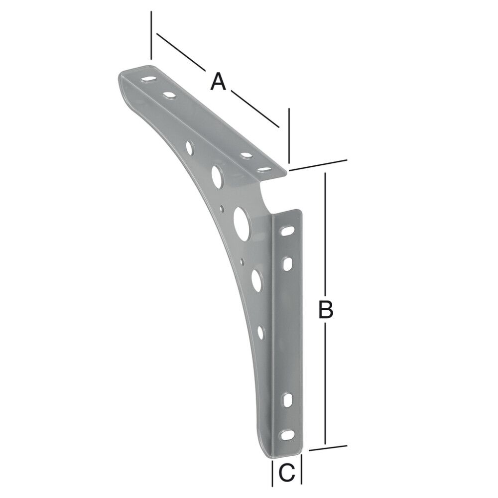 Riiulikandur 300 x 300 mm alu