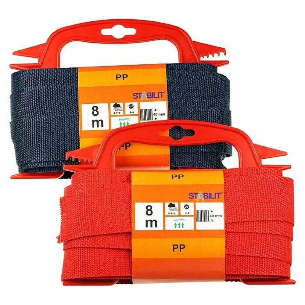Transpordirihm Stabilit punane+sinine 40 mm 8 m