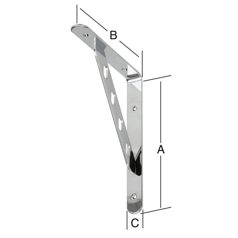 Riiulikandur 250 x 200 x 30 mm kroom